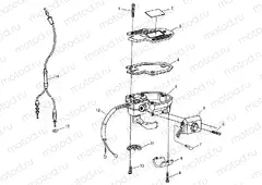 CONTROLS - THROTTLE ASM./CABLE Scrambler 400 W98BC38C (4947254725B011) | CONTROLS - THROTTLE ASM./CABLE Scrambler 400 W98BC38C (4947254725B011)
