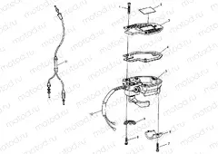 CONTROLS - THROTTLE ASM./CABLE Sport 400L W97BA38C and Trail Blazer W97BA25 (4940124012B009) | CONTROLS - THROTTLE ASM./CABLE Sport 400L W97BA38C and Trail Blazer W97BA25 (4940124012B009)