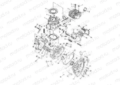 CRANKCASE and CYLINDER 6x6 400L | CRANKCASE and CYLINDER 6x6 400L, SWEDISH S948740 and NORWEGIAN N948740 (4926812681047A)