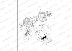 CRANKCASE, ENGINE OIL FILTER AND COOLER - TWIN CAM 103⢠(1 OF 2)