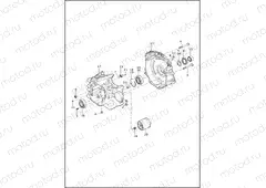 CRANKCASE, ENGINE OIL FILTER AND COOLER - TWIN CAM 110â¢