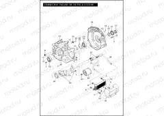 CRANKCASE, ENGINE OIL FILTER & COOLER - TWIN CAM 103â¢