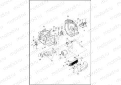 CRANKCASE, ENGINE OIL FILTER & COOLER - TWIN CAM 103â¢