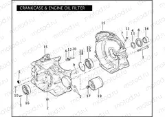 CRANKCASE & ENGINE OIL FILTER - TWIN CAM 96â¢