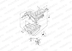 Crankcase & Fittings - 4 Cyl. Black Engines