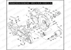 CRANKCASE & GEARCASE - 883C/L/N/R, 1200C/L/N/X