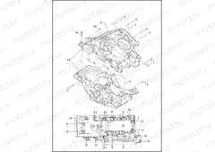 CRANKCASE, UPPER AND LOWER