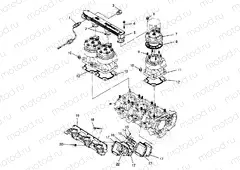 CYLINDER & MANIFOLD  SLX 780 B954287 (4933953395B014) | CYLINDER & MANIFOLD  SLX 780 B954287 (4933953395B014)