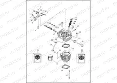 CYLINDERS, HEADS & VALVES - V²⢠- REAR SHOWN (2 OF 2)