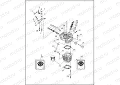 CYLINDERS, HEADS & VALVES V2⢠- REAR SHOWN (1 OF 2)