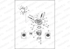 CYLINDERS, HEADS & VALVES V2⢠- REAR SHOWN (2 OF 2)