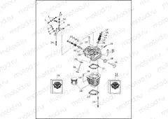 CYLINDERS, HEADS & VALVES V2⢠- REAR SHOWN (2 OF 3)