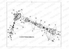 DRIVE TRAIN | DRIVE TRAIN, FRONT GEARCASE (Built 9/27/10 and Before) - A11MH50FF (49RGRTRANSINTL1332773)