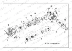 DRIVE TRAIN | DRIVE TRAIN, FRONT GEARCASE INTERNALS 1332842 - R11VH76/VY76 ALL OPTIONS (49RGRTRANSINTL1332842)