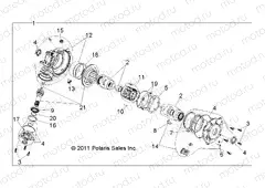 DRIVE TRAIN | DRIVE TRAIN, FRONT GEARCASE INTERNALS - R13TH76/7E ALL OPTIONS (49RGRGEARCASE12800XP)