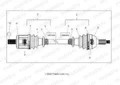 DRIVE TRAIN | DRIVE TRAIN, FRONT HALF SHAFT - R13VE76FX/FI (49RGRSHAFTDRV09RZRS)