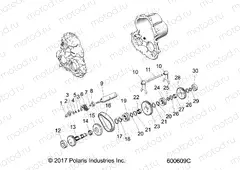DRIVE TRAIN | DRIVE TRAIN, GEARCASE ASM 2 - S20FJB8/FJE8/FJP8 ALL OPTIONS (49SNOWGEARCASE (600609C)