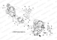 DRIVE TRAIN | DRIVE TRAIN, GEARCASE, CARRIER MOUNTING (Built 5/16/10 and Before) - R10XH76AA (49RGRTRANSMTG10RZR)