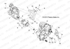DRIVE TRAIN | DRIVE TRAIN, GEARCASE, DIFFERENTIAL MOUNTING - R13VE76FX/FI (49RGRTRANSMTG11RZRSI)