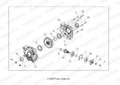 DRIVE TRAIN | DRIVE TRAIN, REAR GEARCASE INTERNALS (Built 12/01/08 and Before) - A09ZN85/8X ALL OPTIONS (49ATVTRANSINTL09SPXP550)