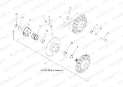DRIVE TRAIN | DRIVE TRAIN, SECONDARY CLUTCH - A13EA32FA (49ATVCLUTCHDRIVEN10TBLZR)