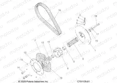 DRIVE TRAIN | DRIVE TRAIN, SECONDARY CLUTCH/BELT - Z22RME2KAG/BG/K2KAN/BN (C701129-01)