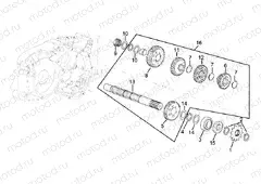 Driven shaft 5 speed gearbox