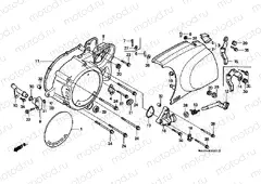 E-10-1 LEFT CRANKSHAFT COVER (VT1100CV / CW / C2)