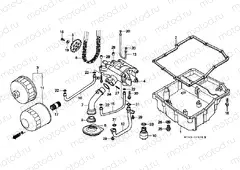 E-10 OIL FILTER / OIL PUMP (VFR750FL / FM / FN / FP)