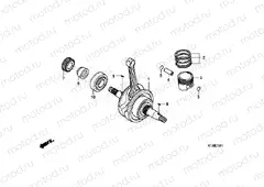 E-13-1 CRANKSHAFT / PISTON (CGR125SHA, B)