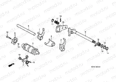 E-15 TRANSMISSION DRUM / CLUTCH FORK
