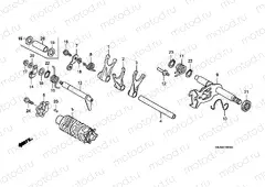 E-16-1 SHIFT DRUM/SHIFT FORK (TRX400EX5,6)
