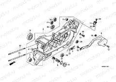 E-19-21 LEFT CRANKSHAFT (WW125EX2C / EX2D / EX2E / D)