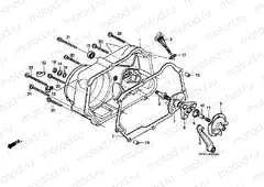 E-5 RIGHT CRANKSHAFT COVER (C50DF / G / DG / J / N / SN)