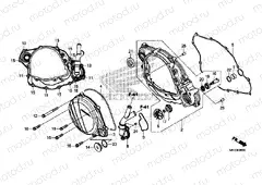 E-6 RIGHT CRANKCASE COVER / WATER PUMP