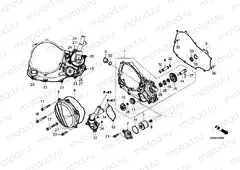 E-6 RIGHT CRANKCASE COVER & WATER PUMP
