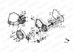 E-6 RIGHT CRANKCASE COVER/WATER PUMP