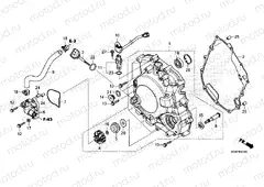 E-7 RIGHT CRANKCASE COVER/WATER PUMP