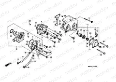 E-8 LEFT CRANKSHAFT COVER / WATER PUMP