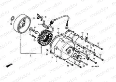 E-9 LEFT CRANKSHAFT COVER / GENERATOR