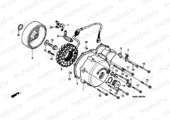 E-9 LEFT CRANKSHAFT COVER / GENERATOR