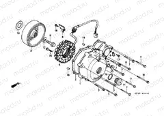 E-9 LEFT CRANKSHAFT COVER / GENERATOR