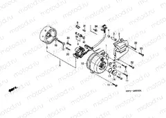 E-9 LEFT CRANKSHAFT COVER / GENERATOR