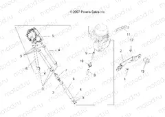 ENGINE | ENGINE, CARBURETOR MOUNTING and FUEL PUMP and LINES - A09BA50FA (49ATVCARBBRKT08SCRAM)