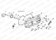 ENGINE | ENGINE, CLUTCH COVER and KICK START - A13KA05AD/AF (49ATVCRANKCASECVRLH09OUT50)