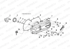 ENGINE | ENGINE, CLUTCH COVER and KICK START - A13KA09AD/AF (49ATVCRANKCASECVRLH09SP90)