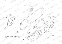 ENGINE | ENGINE, CRANKCASE COVER, LH - R15YAV17AA/AF/BA/BF (49RGRCRANKCVRLH09RZR170)