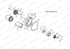 ENGINE | ENGINE, CRANKCASE COVER, RH - A18YAP20A8/N8 (49ATVCRANKCASECVRRH09PHX)
