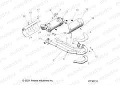 ENGINE | ENGINE, EXHAUST SYSTEM - R22MAK57B4 (C730131)