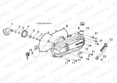 ENGINE | ENGINE, KICK START and CRANKCASE COVER, LH - A08KA05AB/AD (49ATVCRANKCASECVRLH07PRED50)